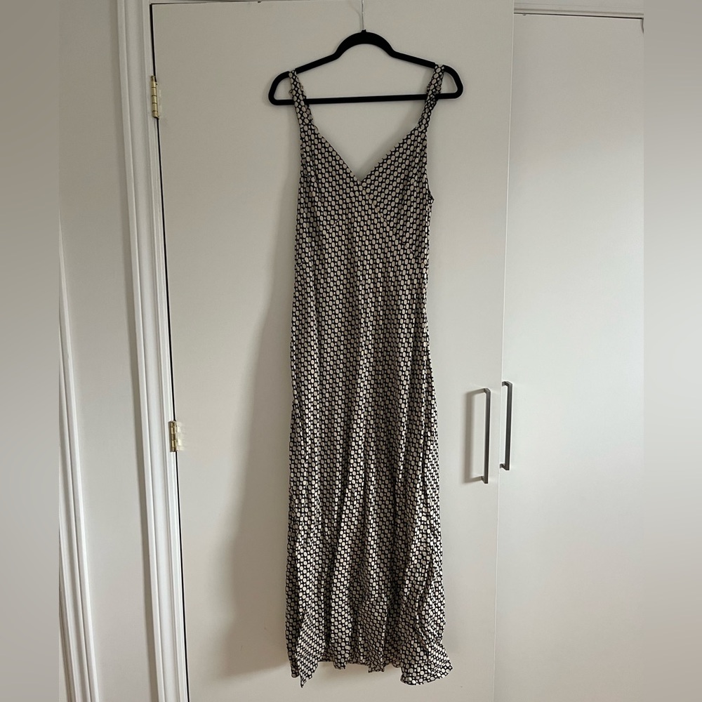 DISSH MARLOW BEIGE GEO SLIP MIDI DRESS - 10 / BEIGE